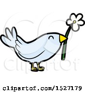 Cartoon Bird With Flower