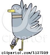 Poster, Art Print Of Cartoon Flapping Wood Pigeon
