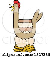 Cartoon Hen Sitting On Nest