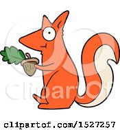 Cartoon Squirrel With Acorn