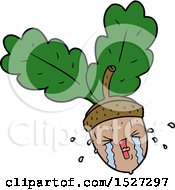 Cartoon Crying Acorn by lineartestpilot