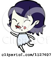 Cartoon Vampire Girl With Blood On Cheek