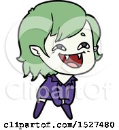 Cartoon Laughing Vampire Girl