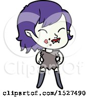 Cartoon Vampire Girl With Blood On Cheek