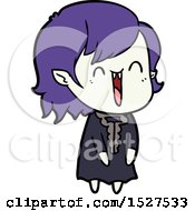 Poster, Art Print Of Cute Cartoon Happy Vampire Girl