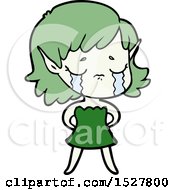 Poster, Art Print Of Crying Cartoon Elf Girl