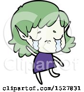 Poster, Art Print Of Cartoon Crying Elf Girl