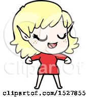 Poster, Art Print Of Happy Cartoon Elf Girl