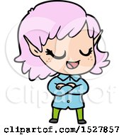 Happy Cartoon Elf Girl