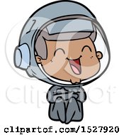 Poster, Art Print Of Happy Cartoon Astronaut