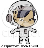 Poster, Art Print Of Cartoon Astronaut Woman