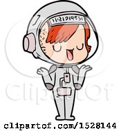 Cartoon Astronaut Woman