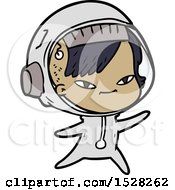 Cartoon Astronaut Woman