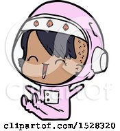 Happy Cartoon Space Girl