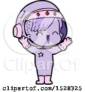 Poster, Art Print Of Cartoon Laughing Astronaut Girl