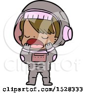 Cartoon Talking Astronaut Yawning