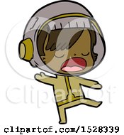 Cartoon Talking Astronaut Woman