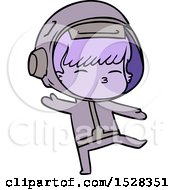 Cartoon Curious Astronaut
