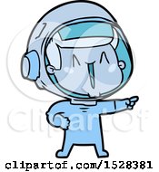 Poster, Art Print Of Happy Cartoon Astronaut Pointing