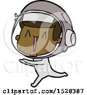 Poster, Art Print Of Happy Cartoon Astronaut Running