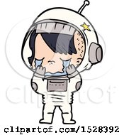 Poster, Art Print Of Cartoon Crying Astronaut Girl