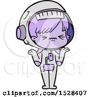 Poster, Art Print Of Confused Cartoon Space Girl