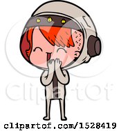Poster, Art Print Of Giggling Cartoon Space Girl