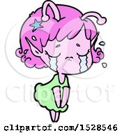 Poster, Art Print Of Cartoon Crying Alien Girl
