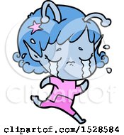 Poster, Art Print Of Cartoon Crying Alien Girl