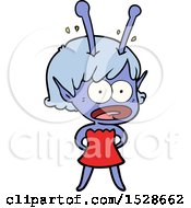 Poster, Art Print Of Cartoon Shocked Alien Girl