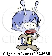 Cartoon Shocked Alien Girl