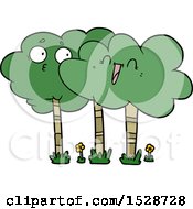 Poster, Art Print Of Cartoon Trees With Faces