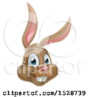 Clipart Of A Happy Easter Bunny Rabbit Face Royalty Free Vector Illustration
