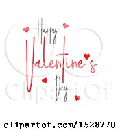 Poster, Art Print Of Happy Valentines Day Greeting With Hearts On A White Background