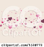 Clipart Of A Valentines Day Background With Hearts Royalty Free Vector Illustration
