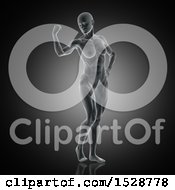 Poster, Art Print Of 3d Xray Woman With Visible Muscles Flexing