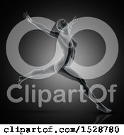 Clipart Of A 3d Xray Woman With Visible Muscles In A Jumping Pose Royalty Free Illustration by KJ Pargeter