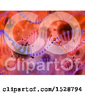 Poster, Art Print Of Dna Strand And 3d Virus Background