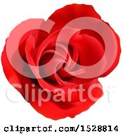 Clipart Of A Blooming Red Rose Flower Royalty Free Vector Illustration by dero