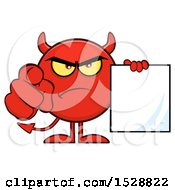 Poster, Art Print Of Round Red Devil Holding A Document And Pointing At The Viewer