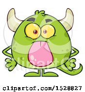 Poster, Art Print Of Short Green Monster Sticking His Tongue Out
