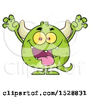 Poster, Art Print Of Short Green Monster In A Scare Pose