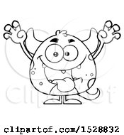 Poster, Art Print Of Black And White Short Monster In A Scare Pose