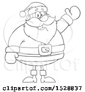 Poster, Art Print Of Black And White Happy Christmas Santa Claus Presenting