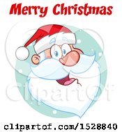 Poster, Art Print Of Merry Christmas Greeting Over Santa Claus