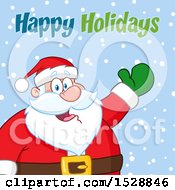Poster, Art Print Of Happy Holidays Greeting Over Santa Claus