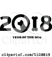 Poster, Art Print Of Black And White Chinese New Year 2018 With A Dog