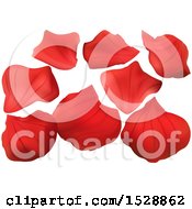 Clipart Of Red Rose Petals Royalty Free Vector Illustration