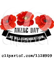 Clipart Of A Red Poppy Flower Anzac Day Design Royalty Free Vector Illustration