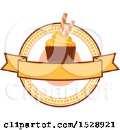 Poster, Art Print Of Cupcake Design With A Blank Banner